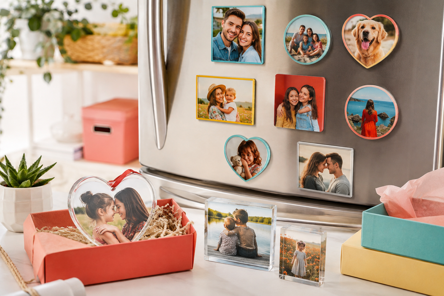 Custom fridge magnets and photo keepsakes