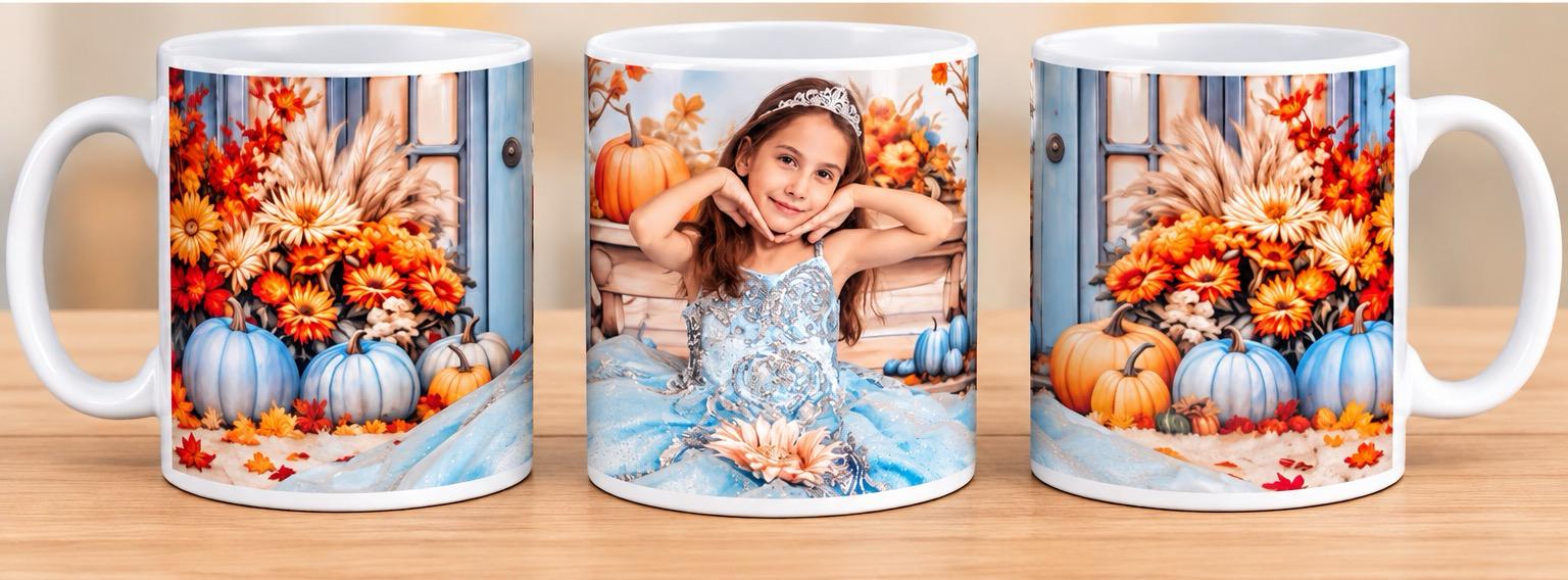 Fall princess personalized photo mug